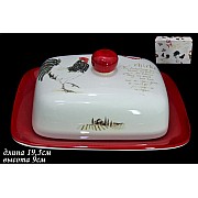 Масленка с крышкой Lenardi Итальянский петух 19см