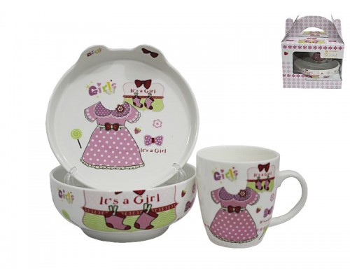 Детский набор посуды для девочек Girl Lenardi из 3 предметов