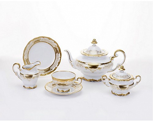 Чайный сервиз Симфония Золотая Weimar Porzellan на 6 персон 21 предмет