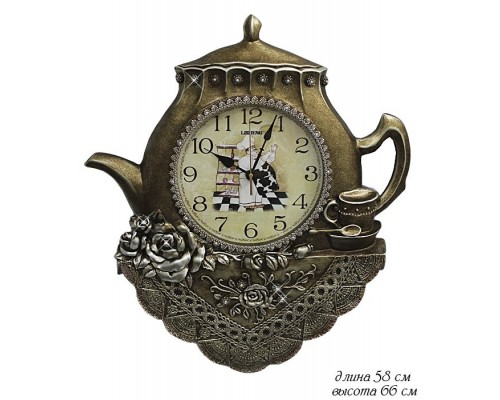 Часы настенные для кухни Чайник Lenardi 66 см