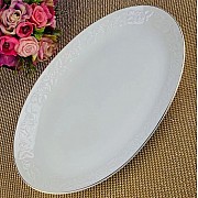 Овальное блюдо 32 см Белая роза Lenardi