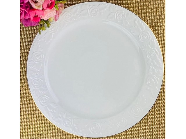 Круглое блюдо 31 см Белая роза Lenardi