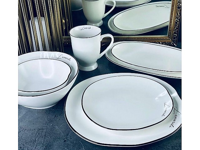 Обеденный сервиз Lenardi Матовый белый на 6 персон 30 предметов