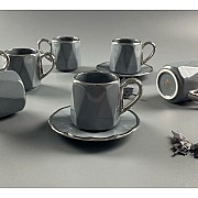 Кофейный набор Zorro Lenardi серый на 6 персон 12 предметов 130 мл