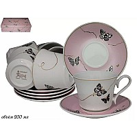 Чайный набор Lenardi Butterfly розовый 12 предметов