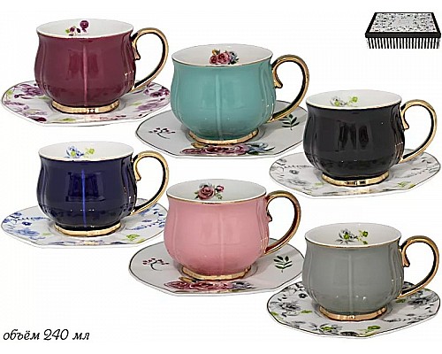 Чайный набор Lenardi Нежность разноцветный 240 мл 12 предметов