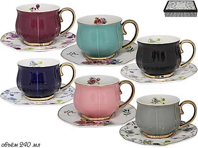 Чайный набор Lenardi Нежность разноцветный 240 мл 12 предметов