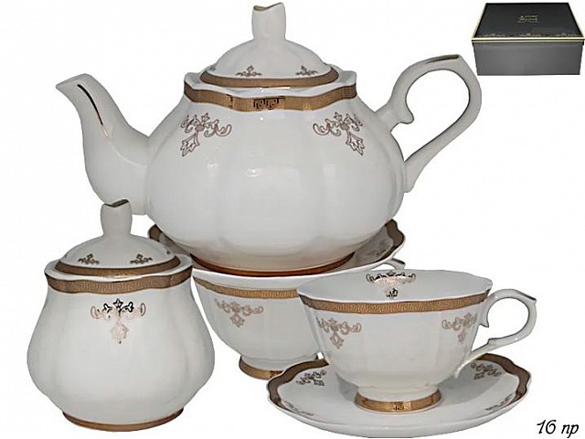 Чайный сервиз на 6 персон 16 предметов Ампир Lenardi
