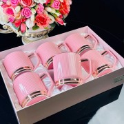 Набор из 6 кружек 400 мл Эллада Lenardi розовый