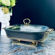 Мармит сервировочный 33 см Эллада Lenardi на подставке зеленый