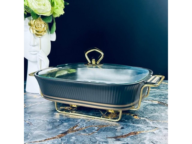 Мармит сервировочный 33 см Эллада Lenardi на подставке зеленый