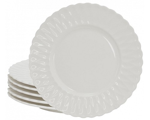 Набор из 6 тарелок 26 см Bamboo Lenardi рифленые