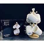 Набор из 6 кружек 320 мл на подставке Bamboo Lenardi