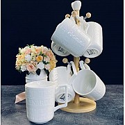 Набор из 6 кружек 320 мл на подставке Bamboo Lenardi