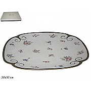 Блюдо квадратное Анемон мраморный Lenardi 30 см