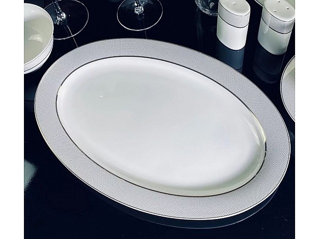 Овальное блюдо 23 см Серебряная Симфония Lenardi