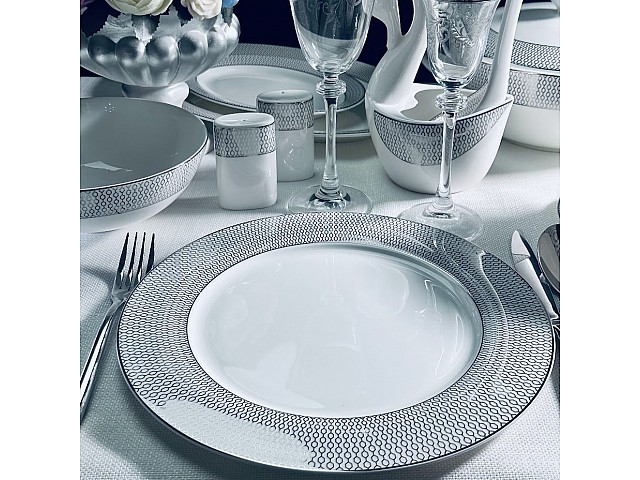 Набор 6 тарелок 27 см Севилья серебро Lenardi