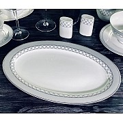 Овальное блюдо 36 см Версаль серебро Lenardi