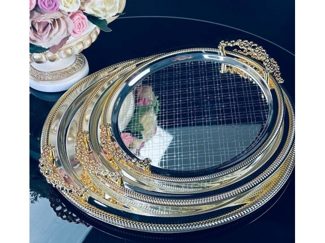 Набор из 3 круглых блюд 30 см,34 см и 40 см Steel Lenardi Набор из 3 круглых блюд 30 см,34 см и 40 см Steel Lenardi