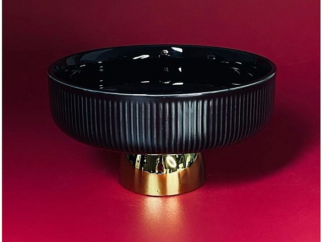 Фруктовница 21,5см на ножке Multicolor Lenardi черная