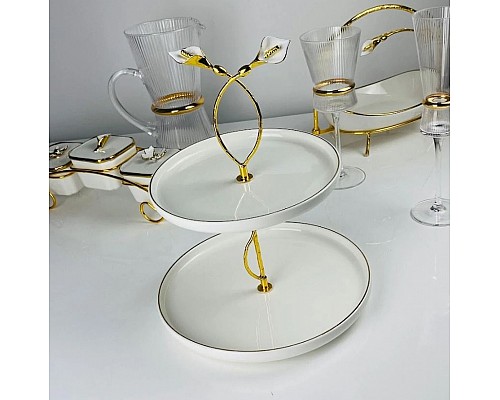 Двухъярусная этажерка Melody Lenardi круглая