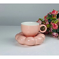 Чашка 220 мл с блюдцем Pillow Lenardi розовая