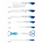 Набор ножей Sharp Lenardi 9 предметов на подставке синий