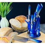 Набор ножей Sharp Lenardi 9 предметов на подставке синий