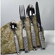 Набор столовых приборов Stripe Lenardi на 6 персон 24 предмета серебро Набор столовых приборов Stripe Lenardi на 6 персон 24 предмета серебро