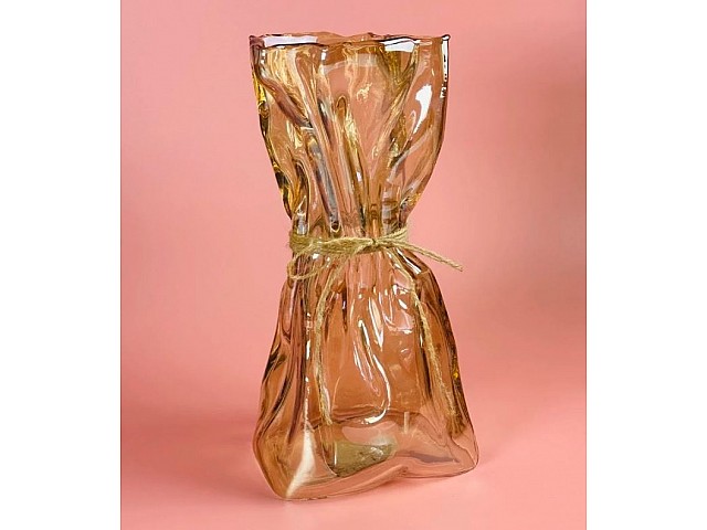Декоративная ваза для цветов 30 см Fiore Lenardi янтарная