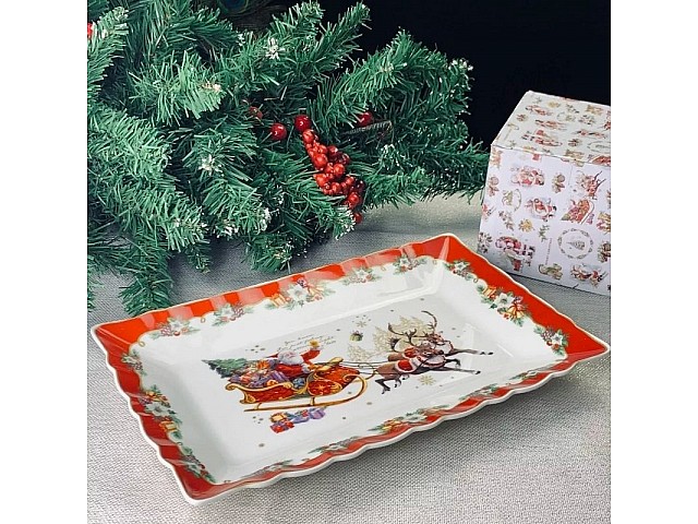 Прямоугольное блюдо Новогодний Lenardi 30 см