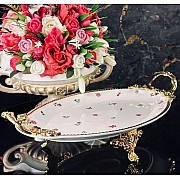 Блюдо овальное 36 см Годжи Lenardi на ножках с ручками