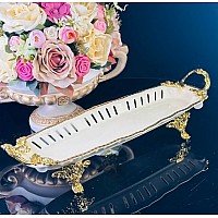 Блюдо 38 см Atlantis Cream Lenardi на ножках с ручками