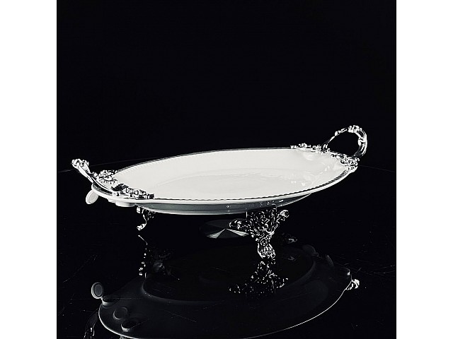 Блюдо 30 см Atlantis Lenardi на ножках с ручками