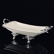 Блюдо 38 см Atlantis Lenardi на ножках с ручками