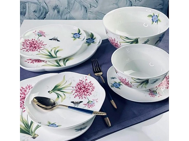 Обеденный сервиз Flowers Lenardi клевер на 6 персон 23 предмета