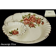 Менажница 33 см Три розы