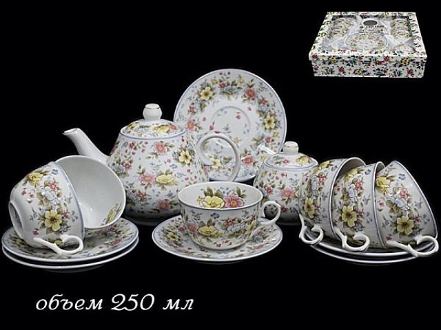 Чайный сервиз Lenardi Ситцевый сад на 6 персон 250 мл