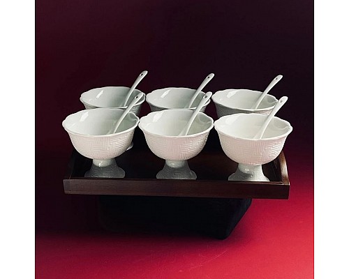 Набор из 6 креманок 11 см с ложками на подставке Tropical Lenardi