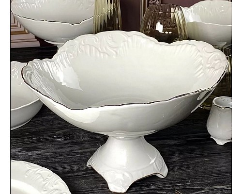 Фруктовница 30 см на ножке Аврора золото Lenardi Фруктовница 30 см на ножке Аврора золото Lenardi