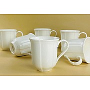 Набор из 6 кружек 330 мл в Simple white Lenardi