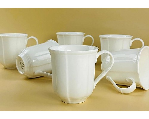 Набор из 6 кружек 330 мл в Simple white Lenardi