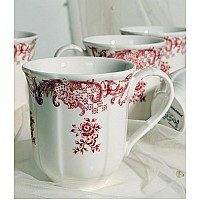 Набор из 6 кружек 320 мл Red Flowers Lenardi Набор из 6 кружек 320 мл Red Flowers Lenardi