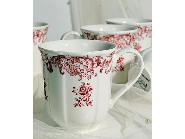 Набор из 6 кружек 320 мл Red Flowers Lenardi Набор из 6 кружек 320 мл Red Flowers Lenardi