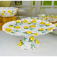 Блюдо 33 см на ножке Лимоны Lenardi