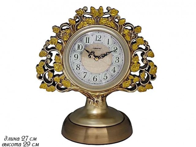 Часы настольные Дерево золотое Lenardi 29 см