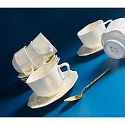 Чайный набор на 6 персон 12 предметов 260 мл Экрю Lenardi