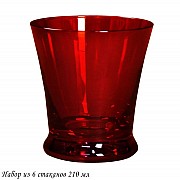 Набор из 6 стаканов 210 мл Rainbow red Lenardi