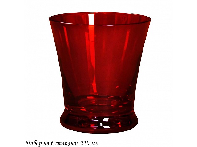 Набор из 6 стаканов 210 мл Rainbow red Lenardi