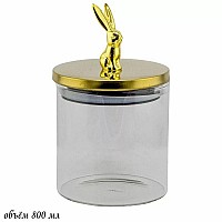 Банка для сыпучих продуктов Зайчик Lenardi золотой 800 мл Банка для сыпучих продуктов Зайчик Lenardi золотой 800 мл